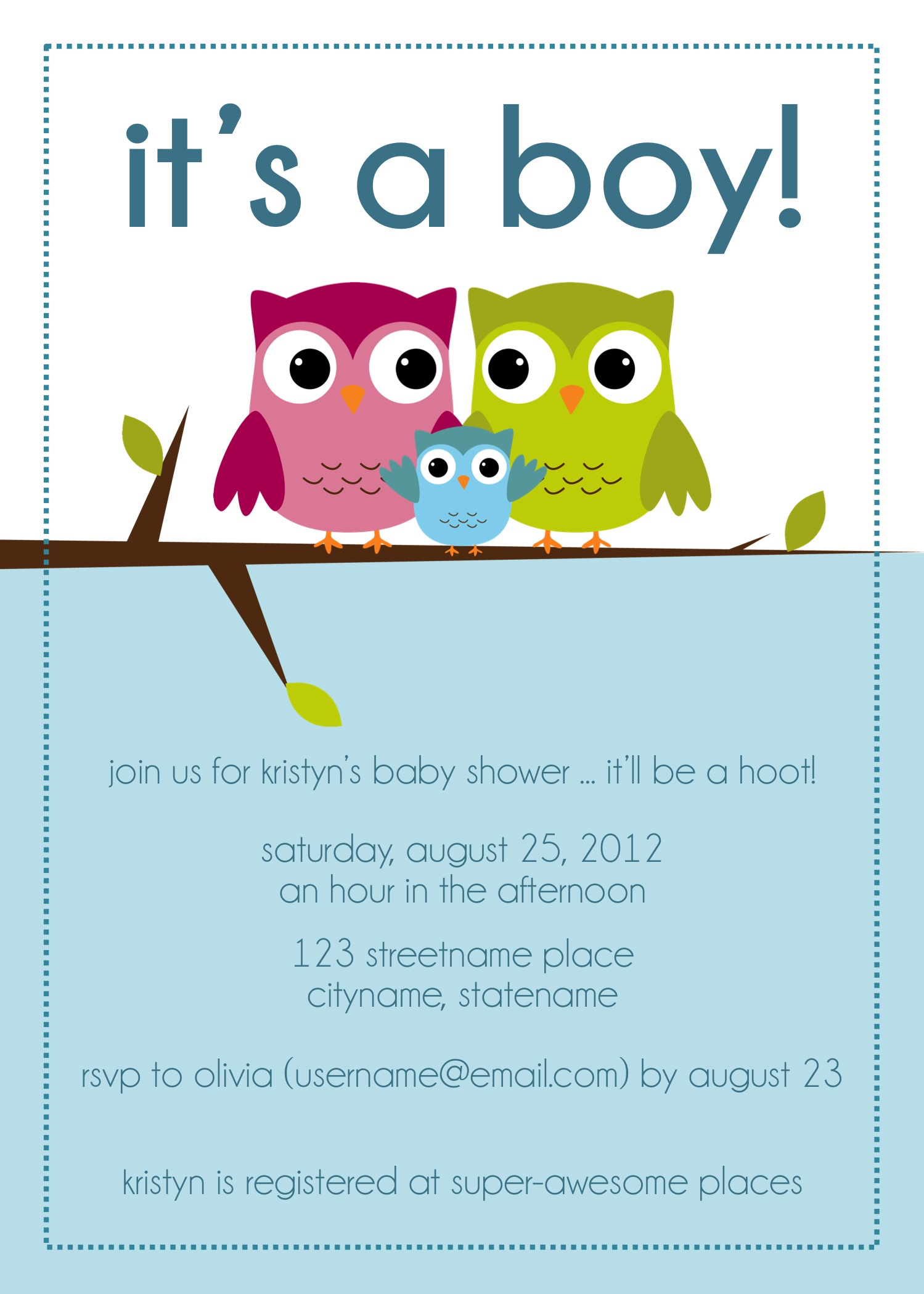 Photo Owl Ba Shower Invitations Image regarding dimensions 1499 X 2099