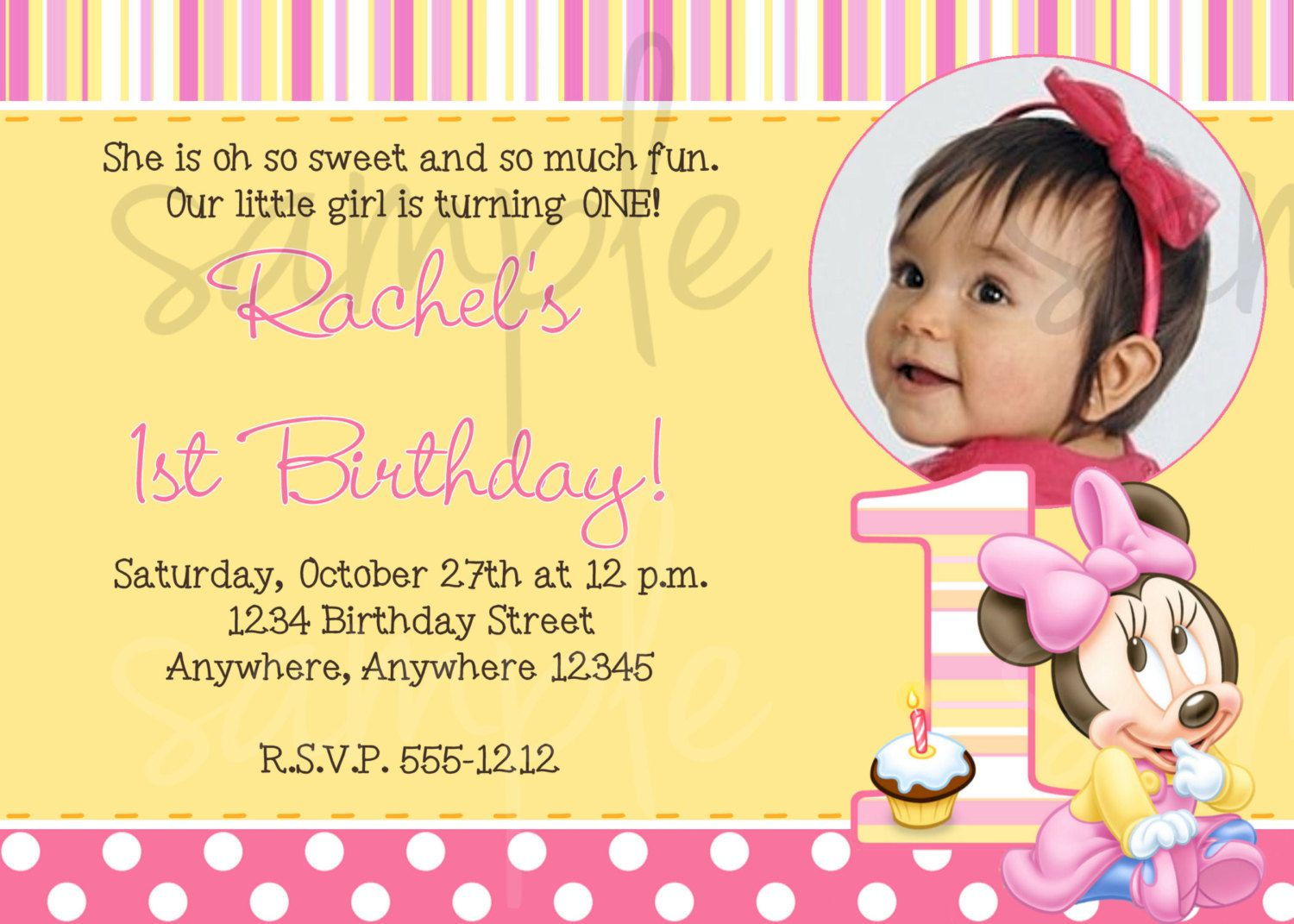 Pin Anggunstore On Invitstiond Own 1st Birthday Invitation with proportions 1500 X 1071