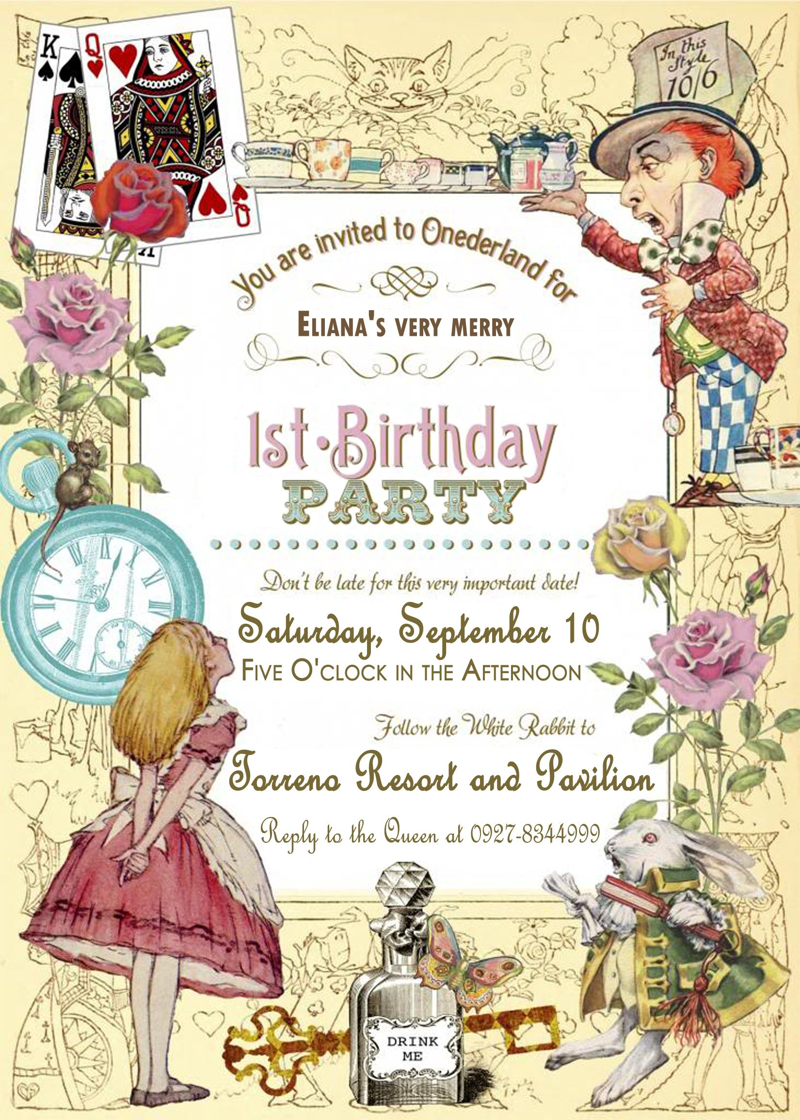 Pin Carlo Zeta On Portfolio Alice In Wonderland Invitations for sizing 1650 X 2311