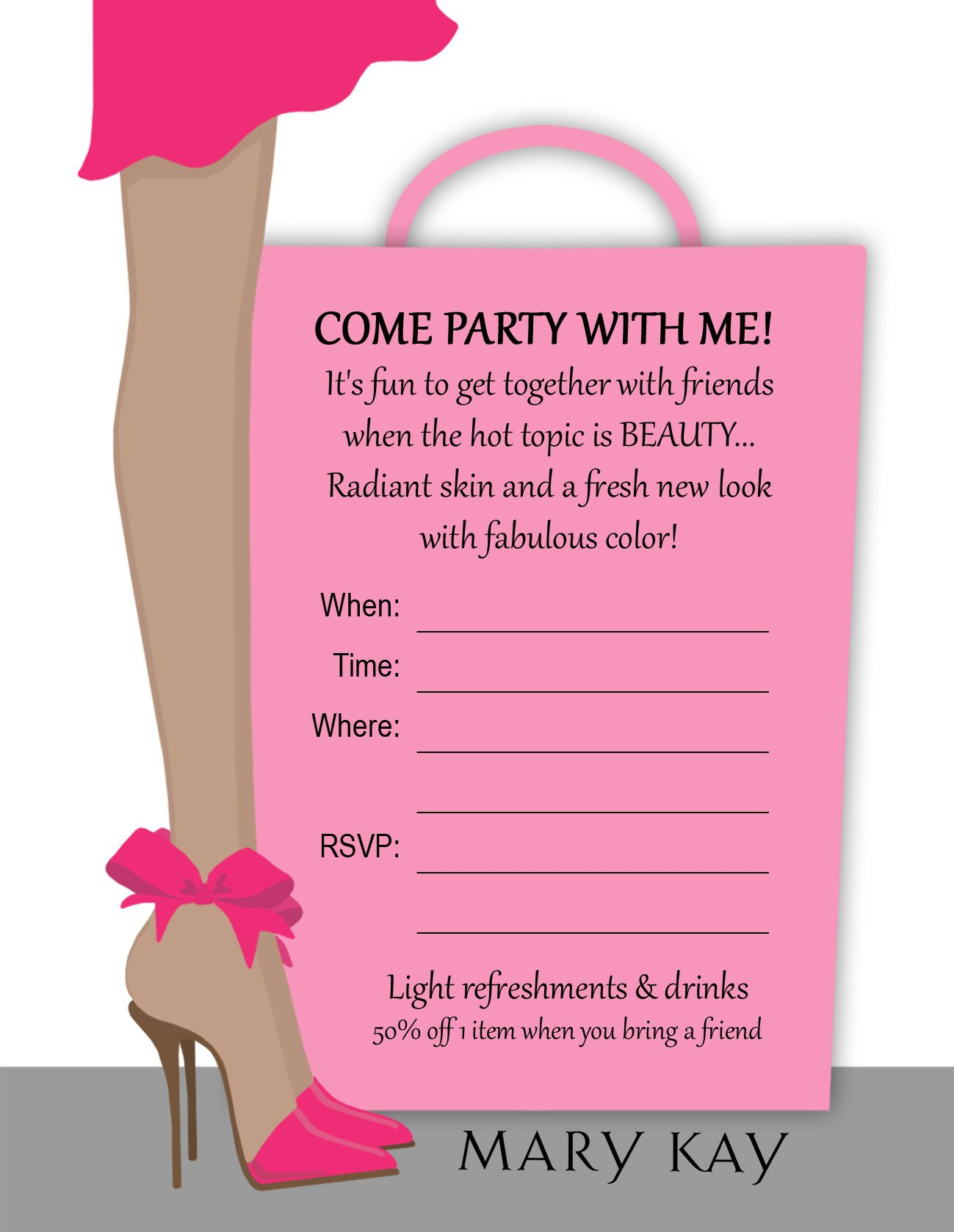 Pin Vick Henn On Mk Hostess Invitation Ideas Mary Kay Party throughout size 1299 X 1677