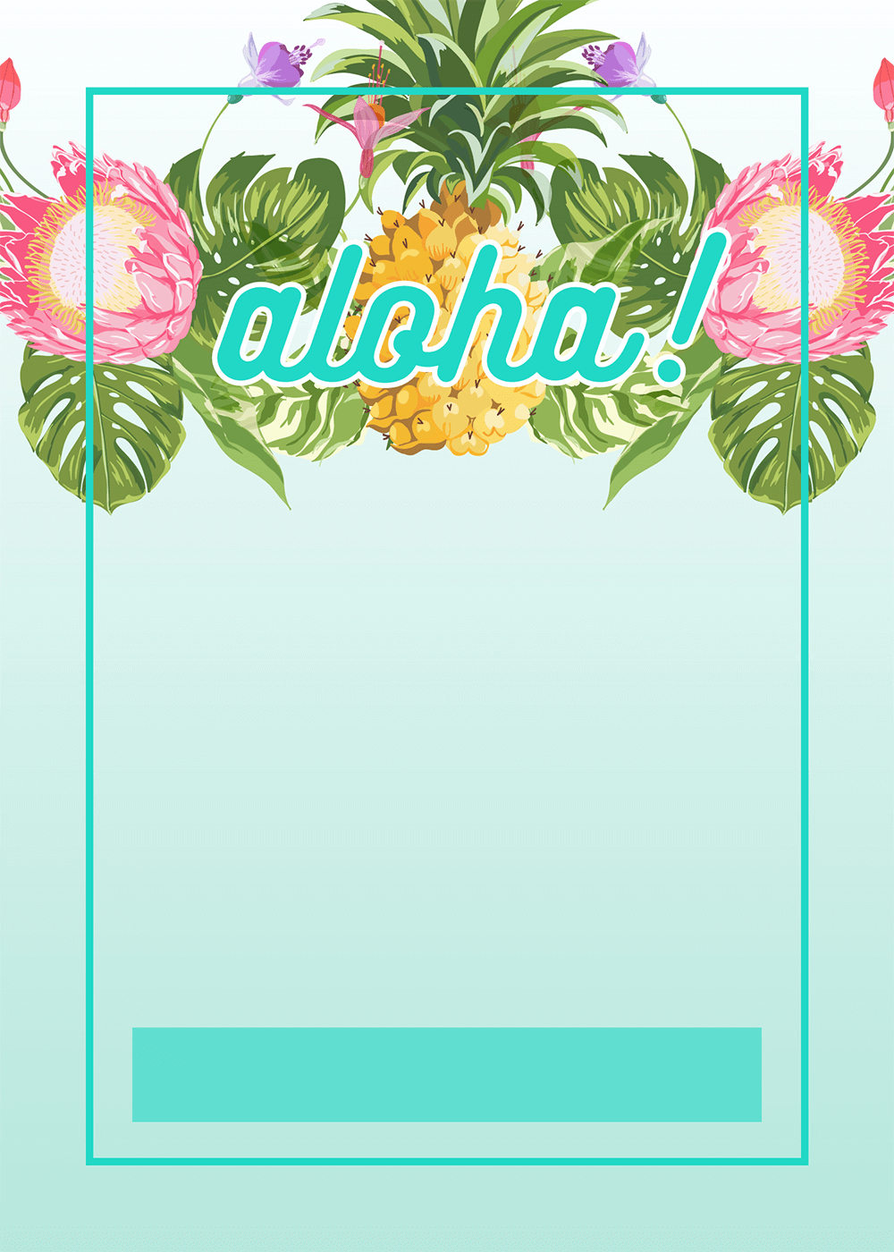 Pineapple Luau Perimeter Free Printable Birthday Invitation in proportions 1000 X 1400