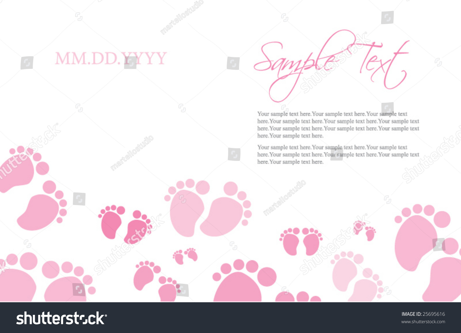 Pink Ba Feet Invitation Template Stock Vector Royalty Free in dimensions 1500 X 1083