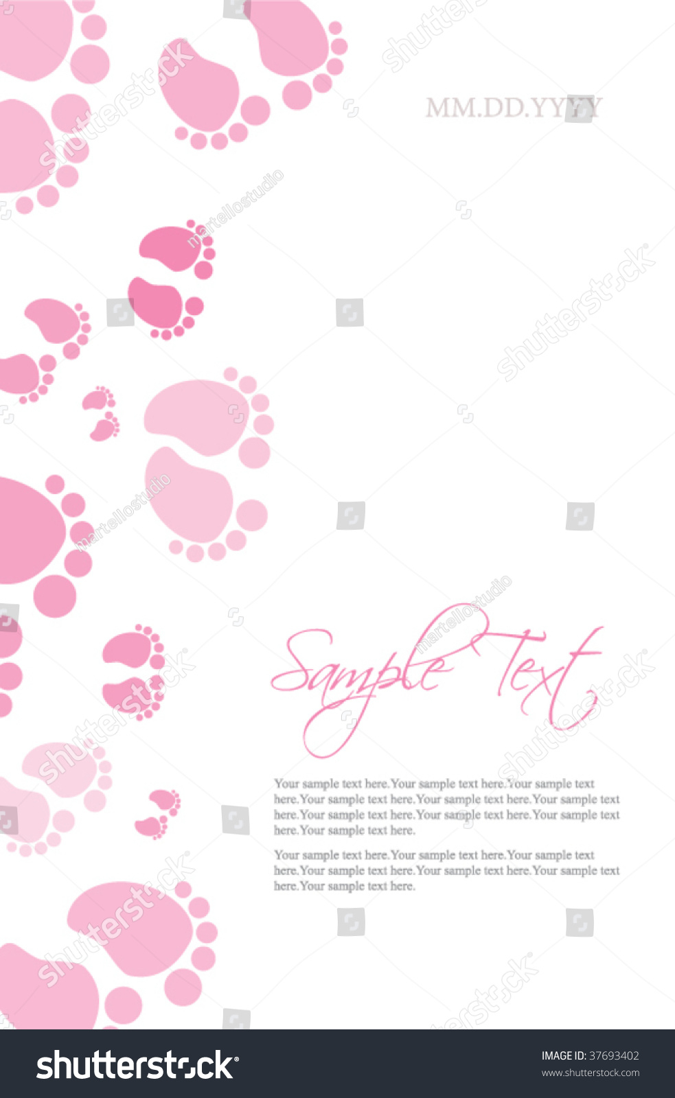 Pink Ba Feet Invitation Template Stock Vector Royalty Free in dimensions 983 X 1600