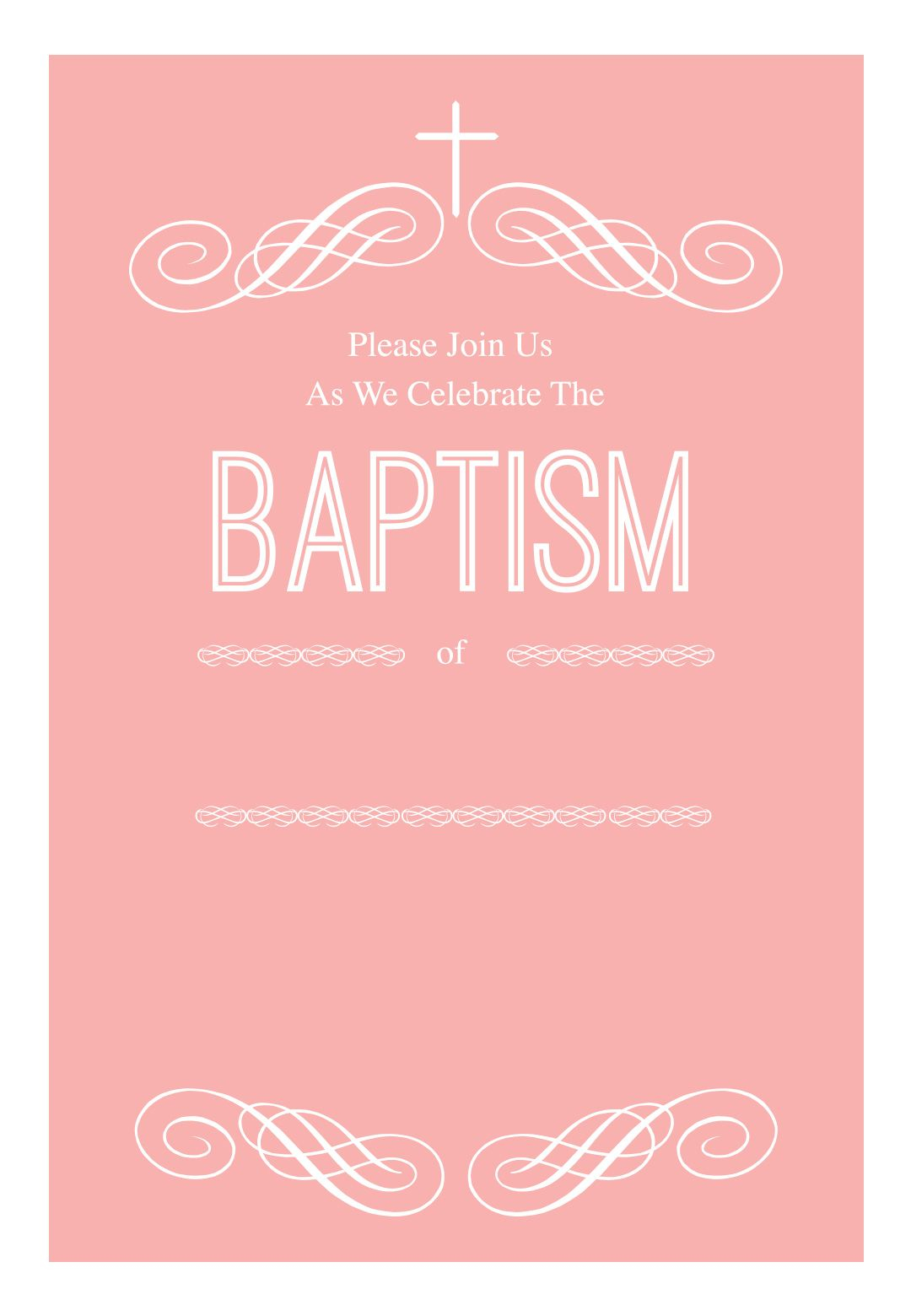 Pink Decorations Free Printable Baptism Christening Invitation in measurements 1080 X 1560