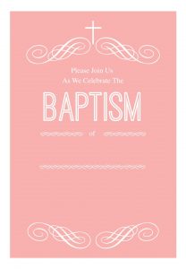 Pink Decorations Free Printable Baptism Christening Invitation intended for size 1080 X 1560