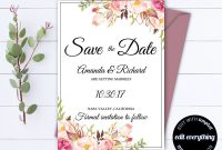 Pink Floral Save The Date Wedding Template Pink Floral Save The Date in measurements 1000 X 800