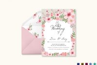 Pink Floral Wedding Invitation Card Design Template In Psd Word inside measurements 1920 X 1344