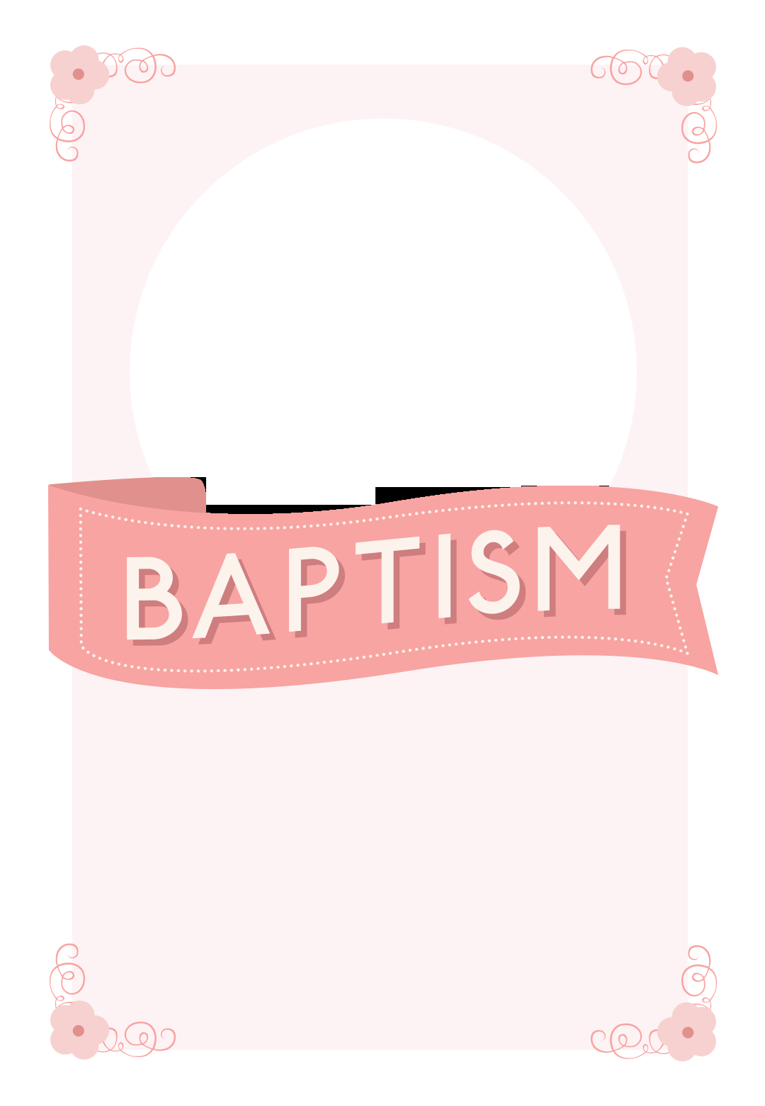 Pink Ribbon Free Printable Baptism Christening Invitation regarding measurements 1080 X 1560