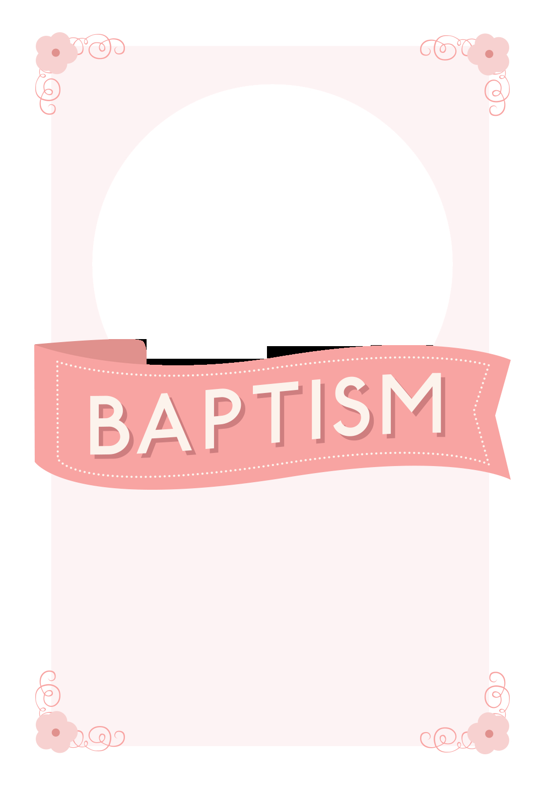 Pink Ribbon Free Printable Baptism Christening Invitation throughout dimensions 1080 X 1560