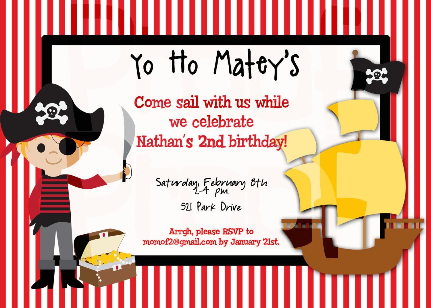 Pirate Birthday Party Invitations Templates Pirate Party Pirate for sizing 1500 X 1071