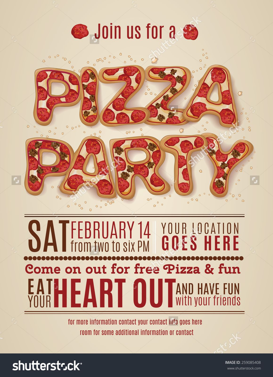 Pizza Party Invitation Template Free Invitation Templates Design inside measurements 1159 X 1600