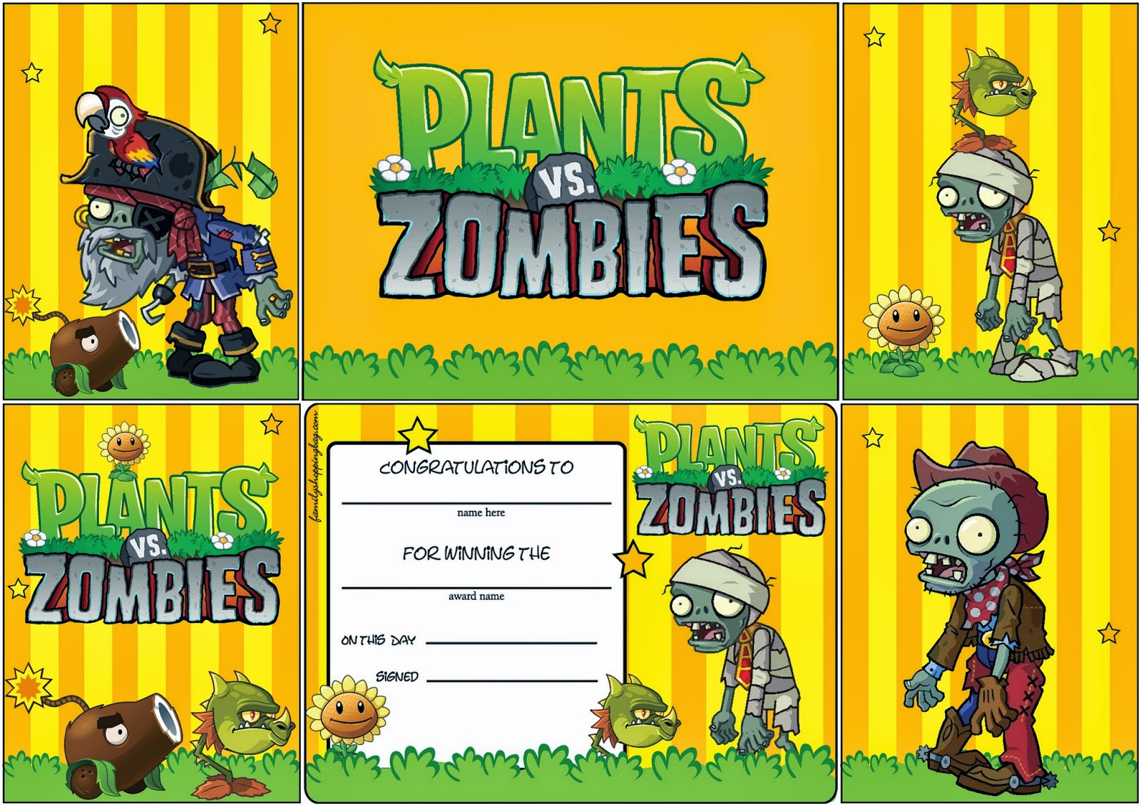 Plants Vs Zombies Free Printable Cards Or Invitations Oh My with regard to measurements 1600 X 1131