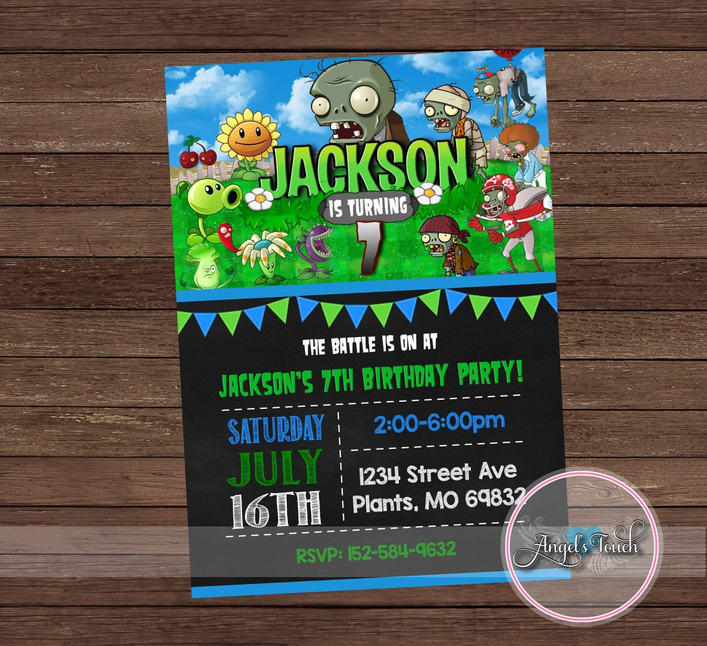 Plants Vs Zombies Invitation Template Invitation Template Ideas inside dimensions 1395 X 1275