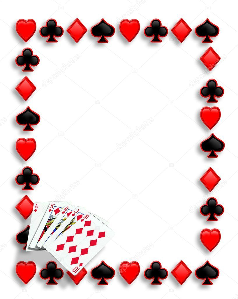 Playing Cards Suits Background Border Or Frame For Card Poker Game for sizing 817 X 1024