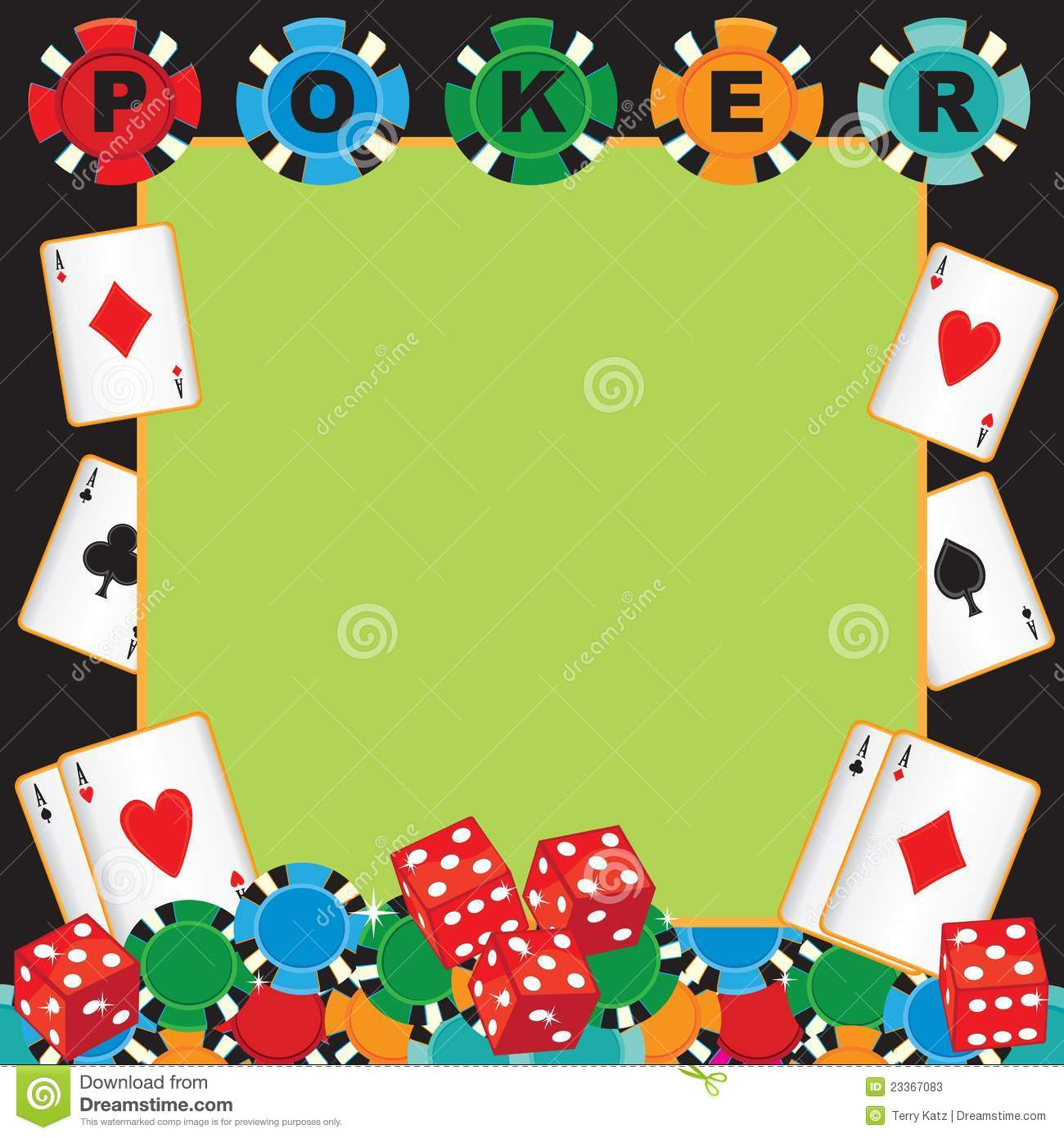 Poker Party Gambling Invitation Stock Vector Illustration Of within measurements 1300 X 1390