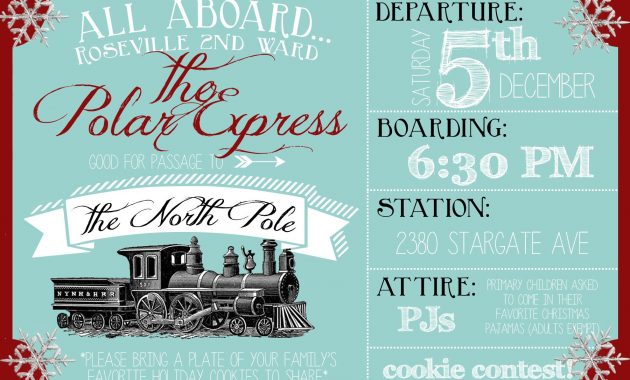 Polar Express Party Invitation Christmas Polar Express Party inside proportions 1800 X 1200