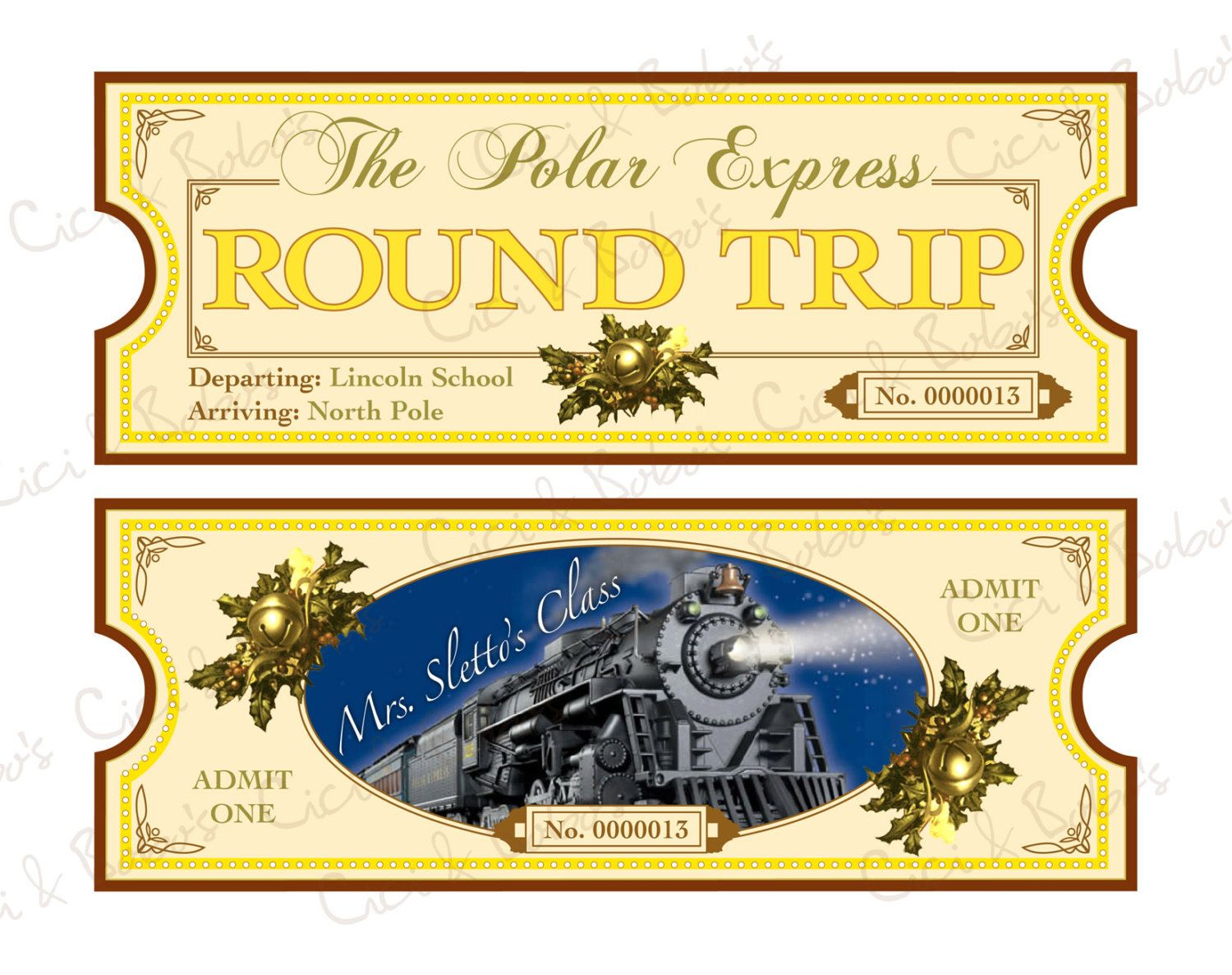 polar express golden ticket template