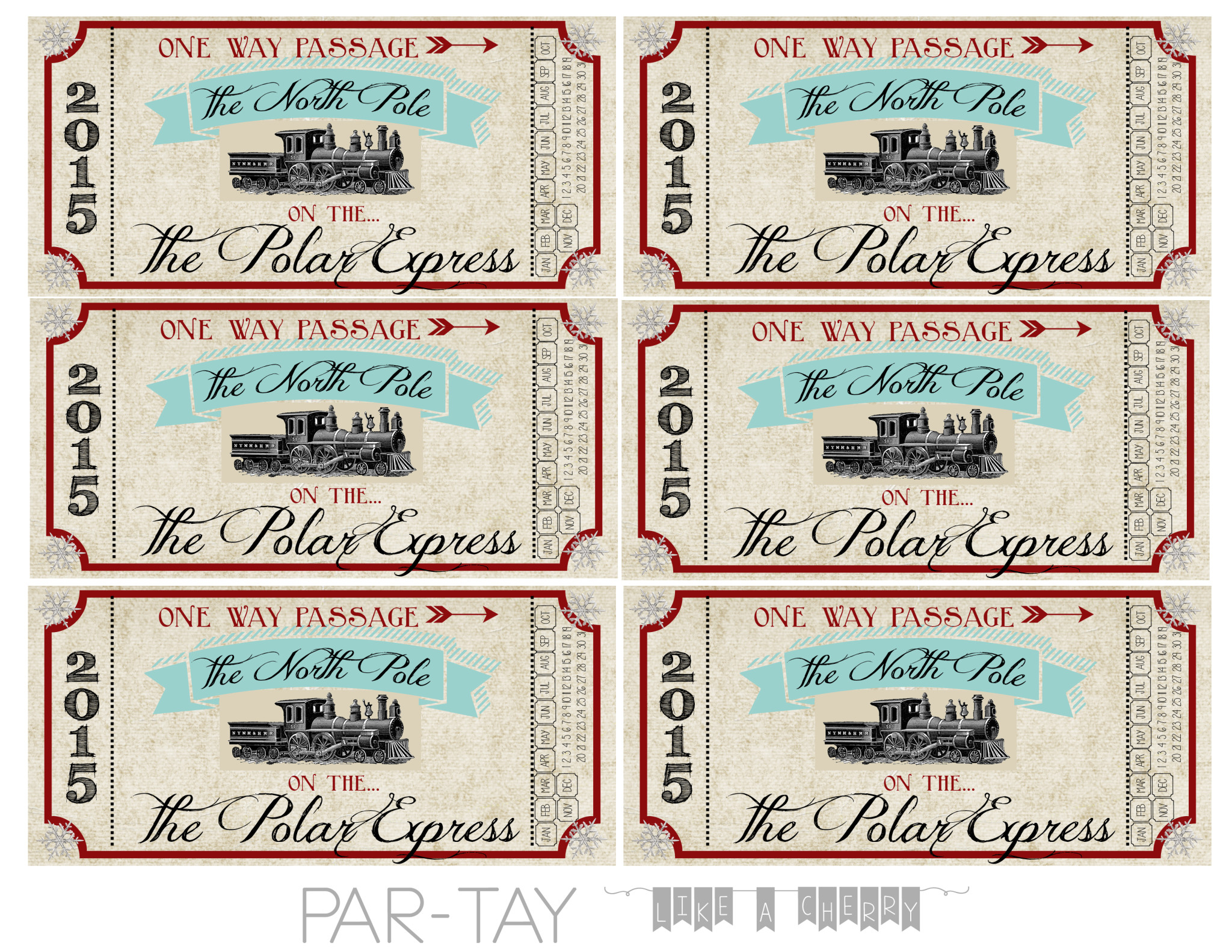 Polar Express Train Tickets Free Printable Party Like A Cherry intended for proportions 2048 X 1583