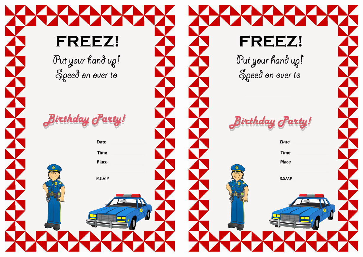 Police Birthday Invitations Birthday Printable inside proportions 1228 X 868