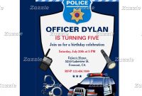 Police Officer Kids Birthday Party Invitation Zazzle Happy inside dimensions 1106 X 1106