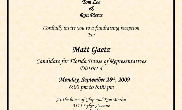 Political Fundraiser Flyer Political Fundraiser Invitation Wording intended for proportions 1275 X 1650