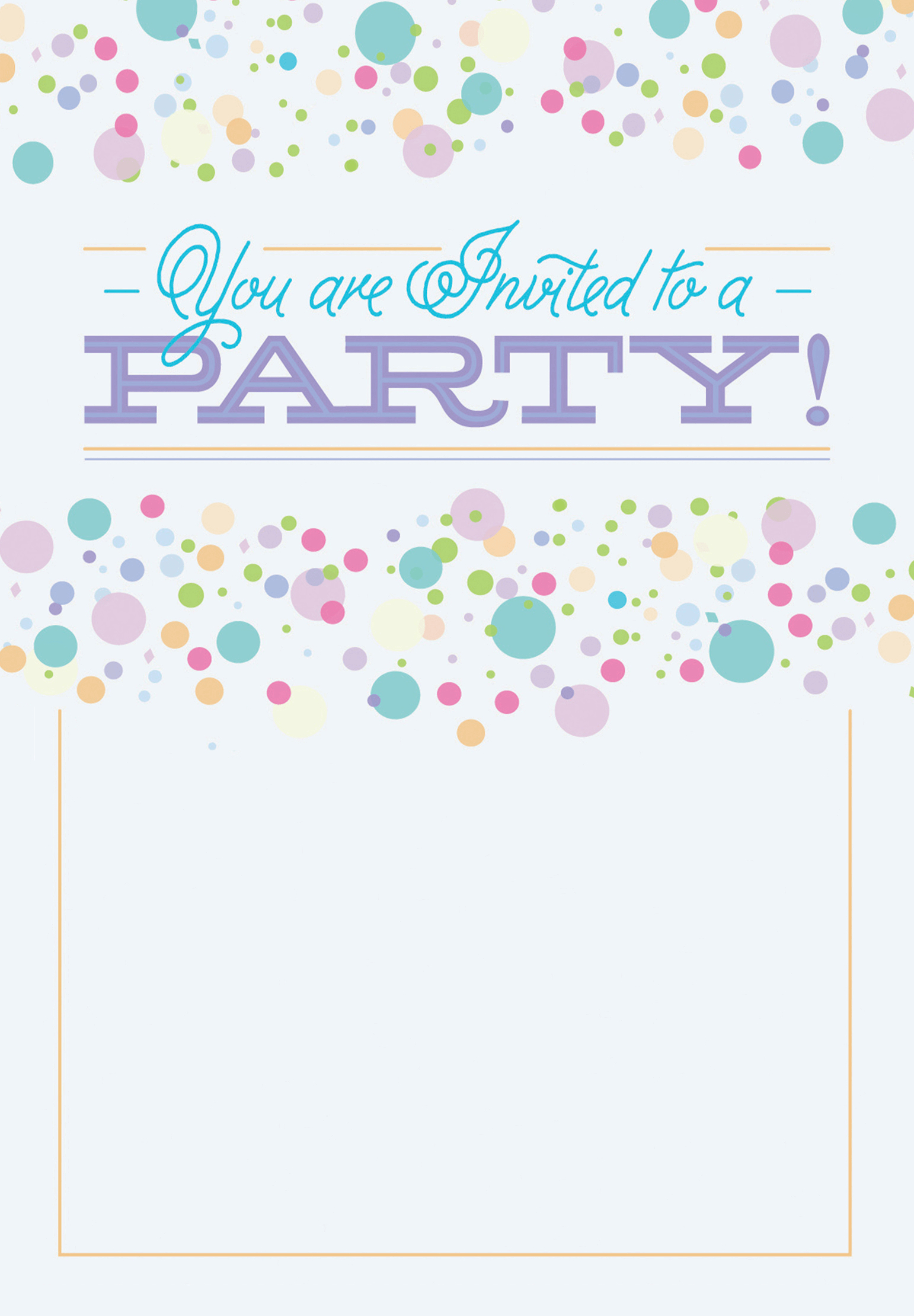 Polka Dots Free Printable Party Invitation Template Greetings regarding size 1542 X 2220