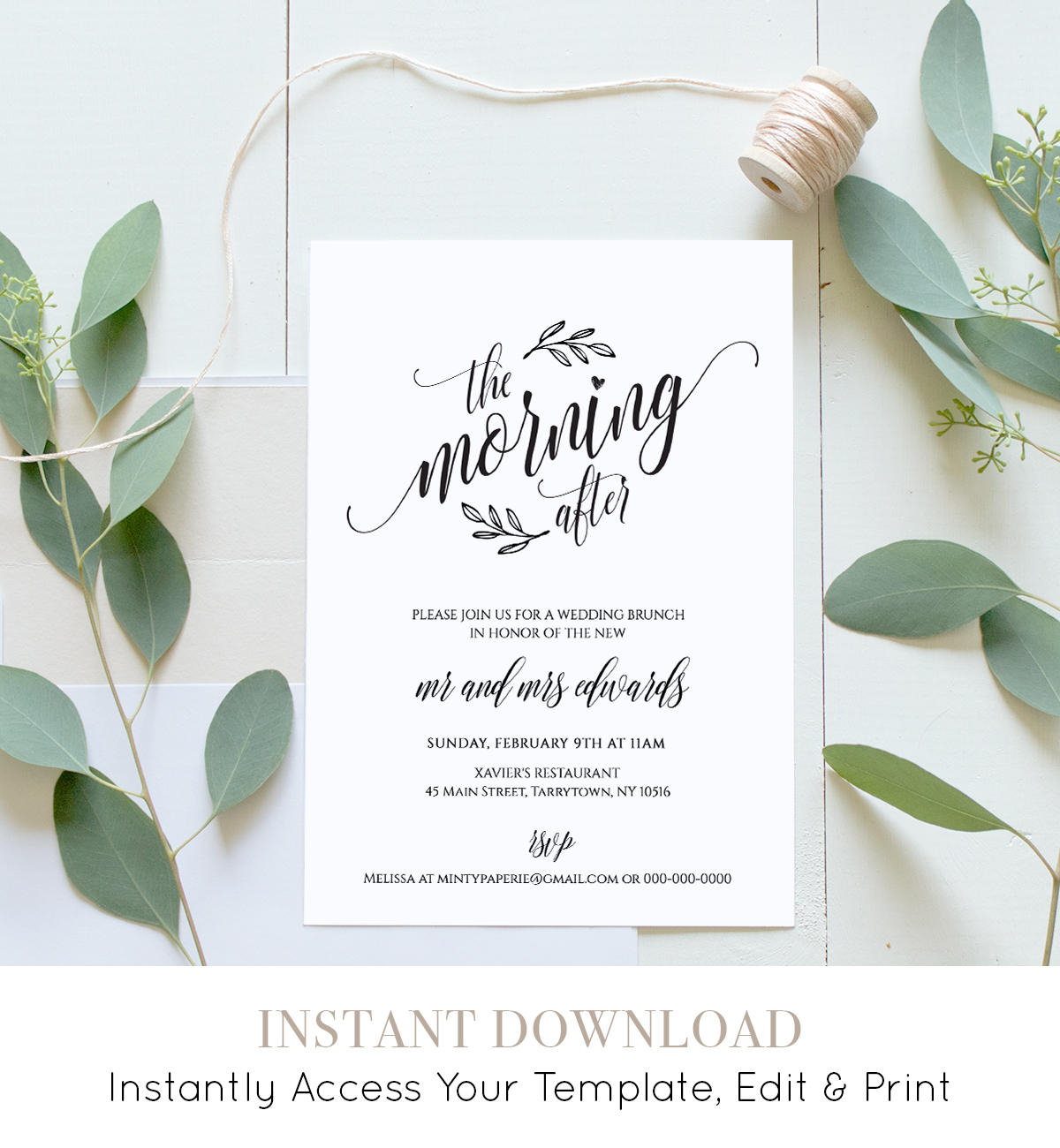 Post Wedding Brunch Invitations Wedding Brunch Invitation Template within measurements 1200 X 1300