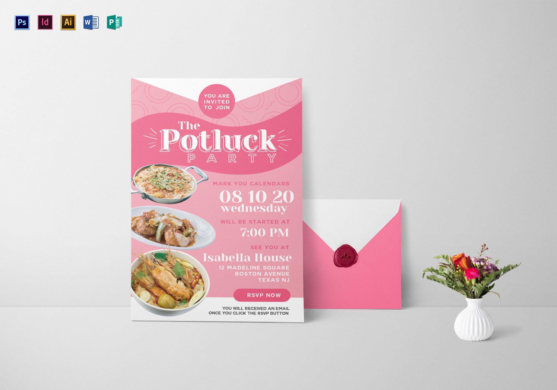 Potluck Party Email Invitation Design Template In Psd Word with proportions 1920 X 1344