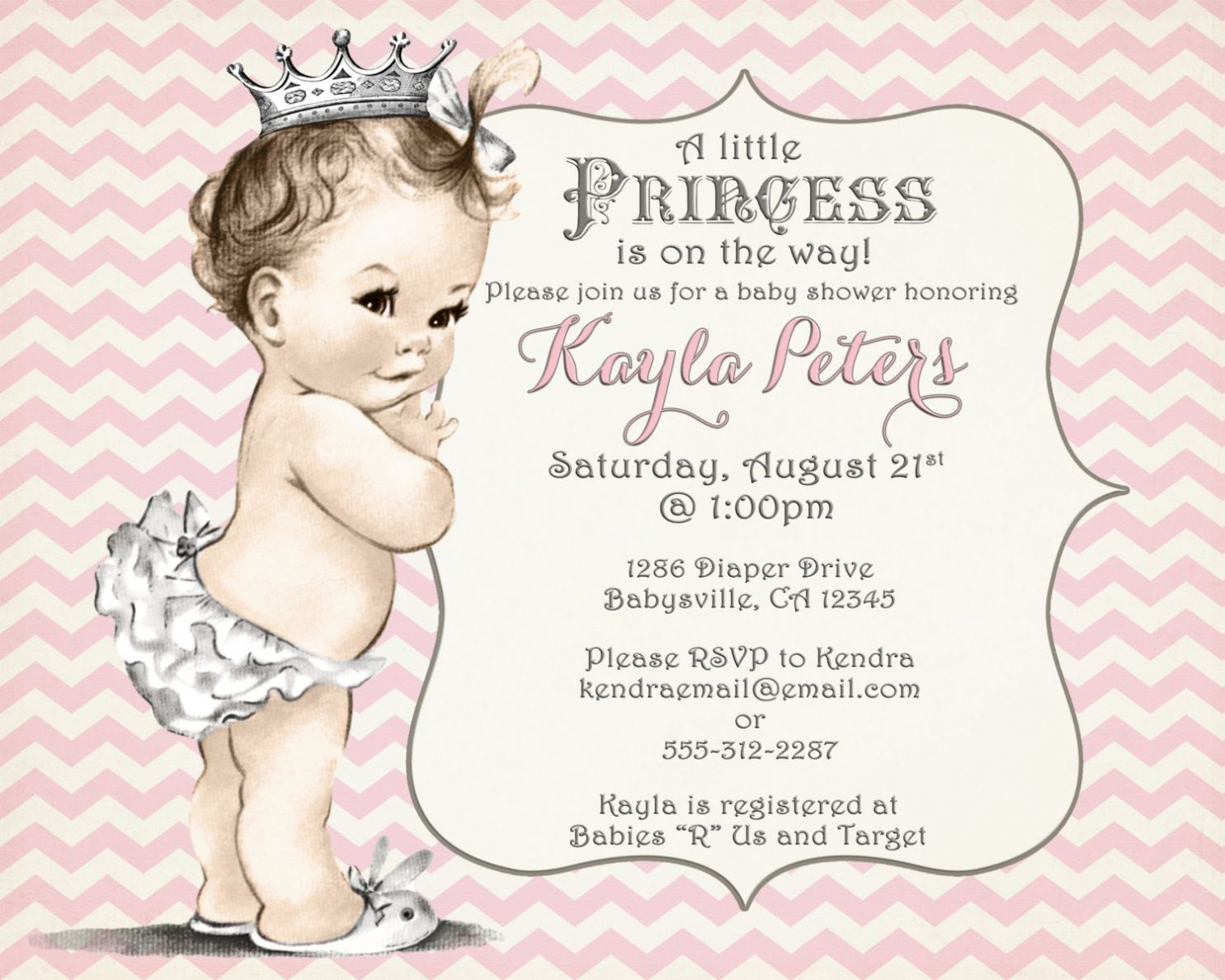 Princess Ba Shower Invitations Templates Awesome Ba Shower for measurements 1485 X 1188