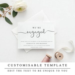 Print At Home Engagement Party Invitation Template Printable Etsy for measurements 3000 X 3000