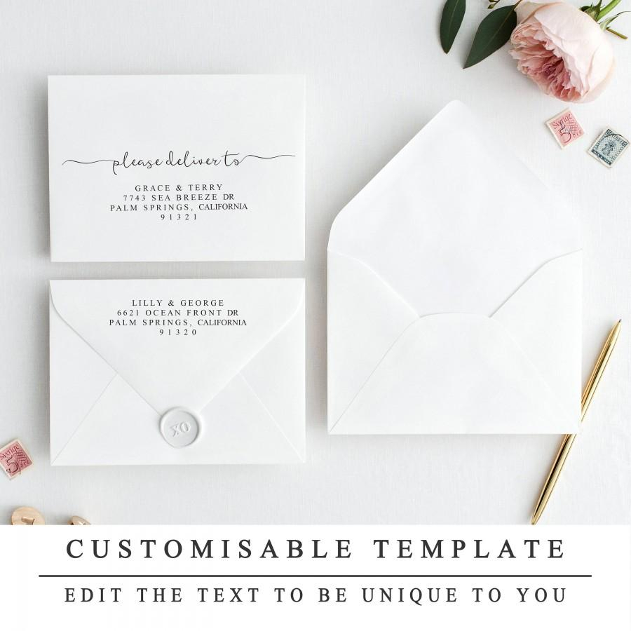 Print At Home Modern Calligraphy Envelope Template Elegant Editable throughout dimensions 900 X 900