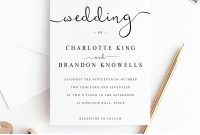 Print At Home Wedding Invitation Template Diy Wedding Etsy throughout sizing 3000 X 3000