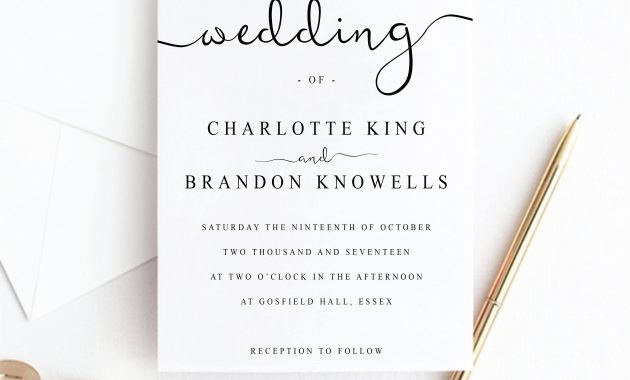 Print At Home Wedding Invitation Template Diy Wedding Etsy throughout sizing 3000 X 3000