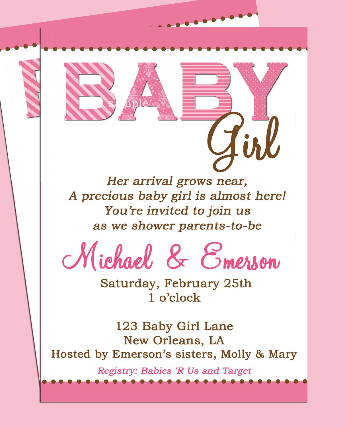 Printable Ba Shower Invitations Request A Custom Order And Have inside measurements 1219 X 1500