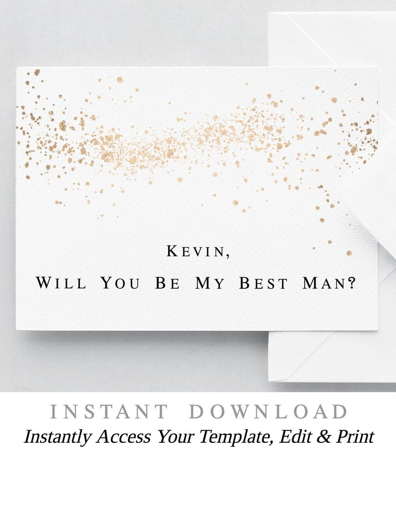 Printable Best Man Proposal Card Instant Download Best Man Etsy regarding sizing 794 X 1059