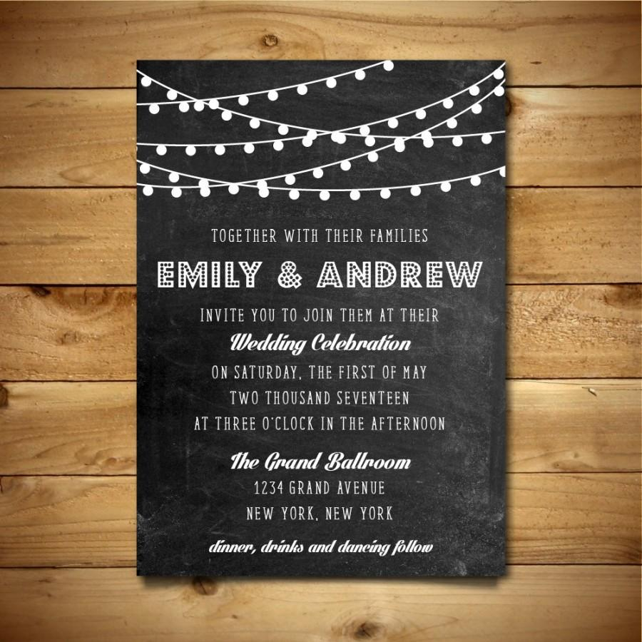 Printable Chalk Wedding Invitation Template Dark Grey White intended for proportions 900 X 900