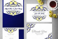 Printable Cobalt Blue Yellow Wedding Invitation Templates Etsy with regard to measurements 1008 X 864