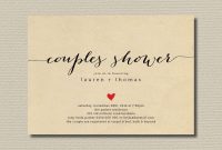 Printable Couples Shower Invitation Kraft Invite Br82 with dimensions 1497 X 1201