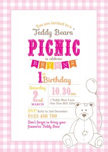 Printable Custom Birthday Party Invitation Template Teddy Bears within dimensions 1071 X 1500