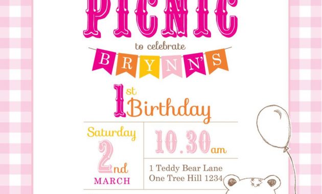 Printable Custom Birthday Party Invitation Template Teddy Bears within dimensions 1071 X 1500