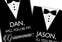 Printable Groomsman Best Man Cards In 2019 Cards All Retail with size 1000 X 1293