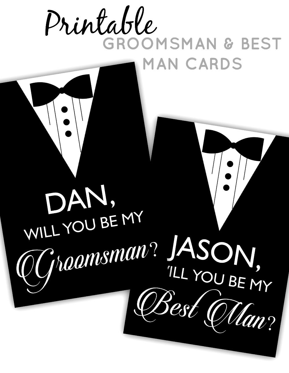 Printable Groomsman Best Man Cards In 2019 Cards All Retail with size 1000 X 1293