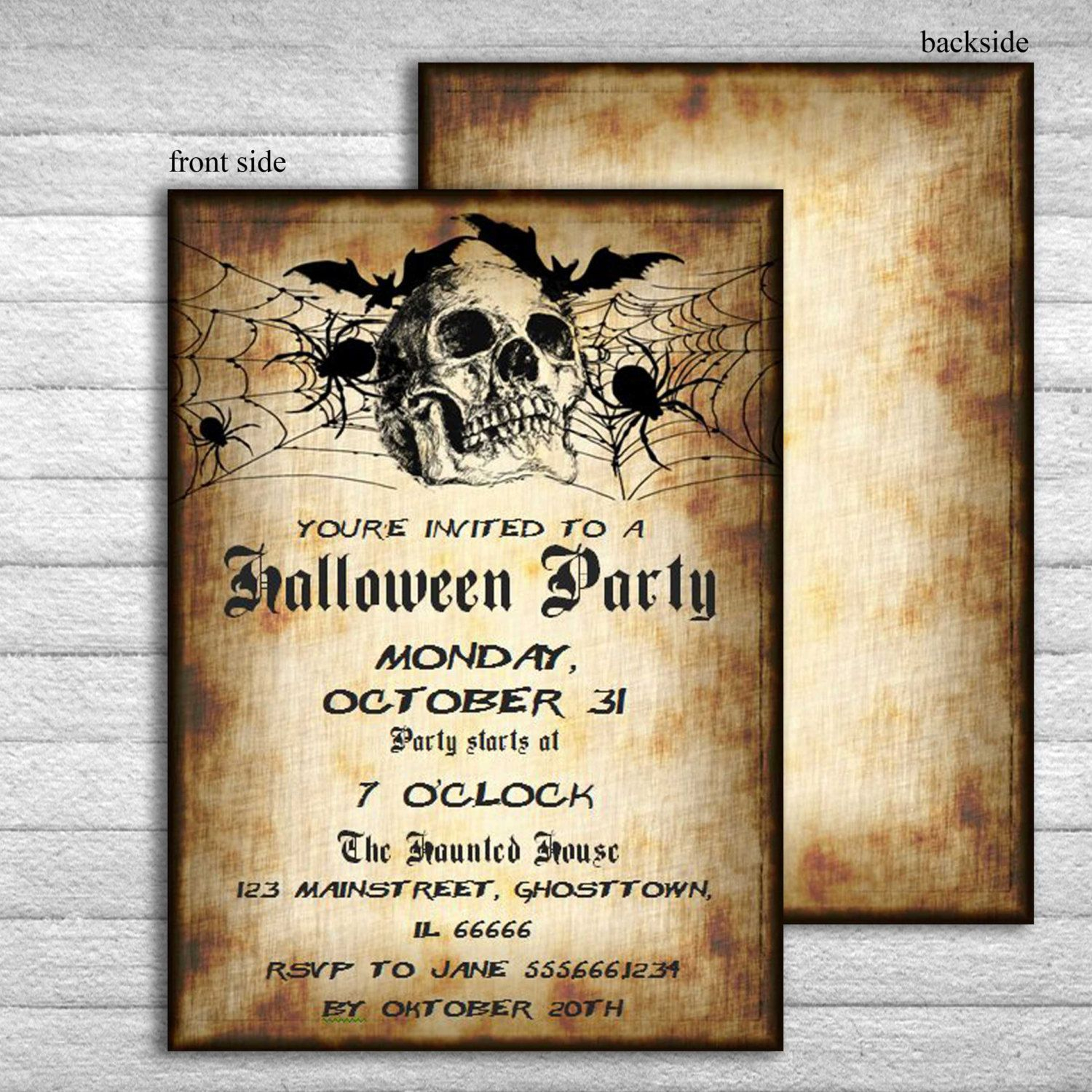 Printable Halloween Invitation Skull Invitations Adult Halloween with measurements 1500 X 1500