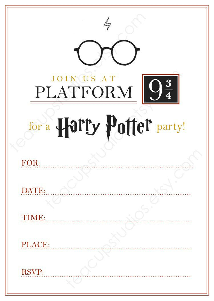 Printable Harry Potter Invitation Pdf My Inner Nerd Harry with dimensions 750 X 1051