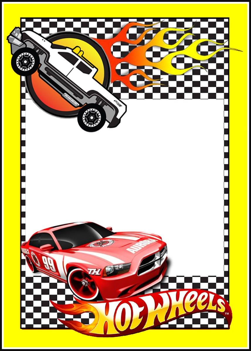 Printable Hot Wheels Invitation Card Party In 2019 Hot Wheels in size 856 X 1200