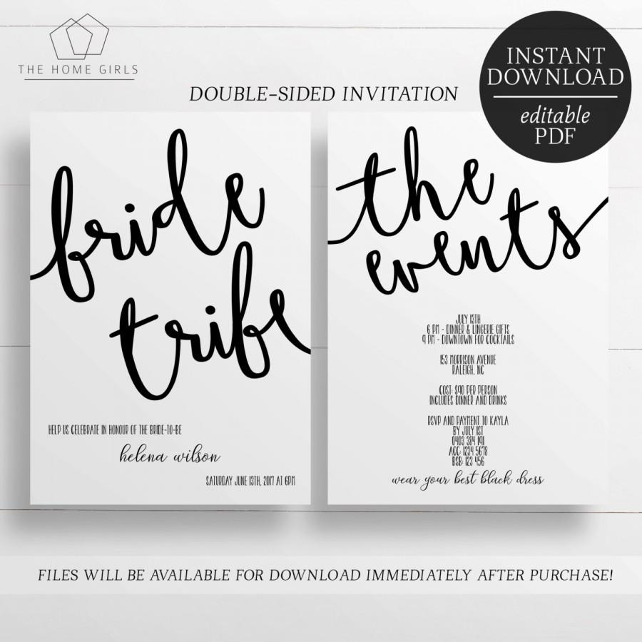 Printable Invitation Bachelorette Party Hens Party Bride Tribe with regard to measurements 900 X 900