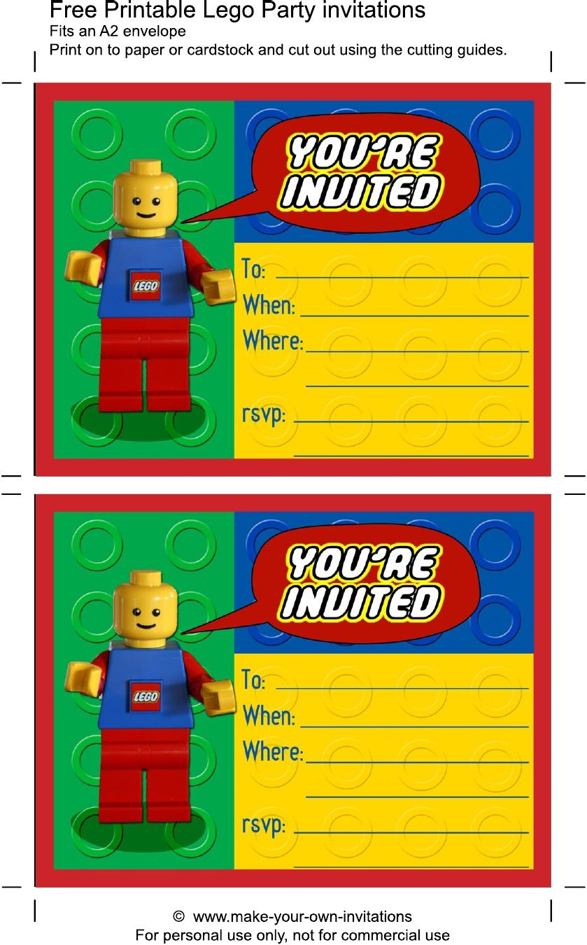 Printable Lego Birthday Invitations Scribd Aarons Party In 2019 intended for size 839 X 1350