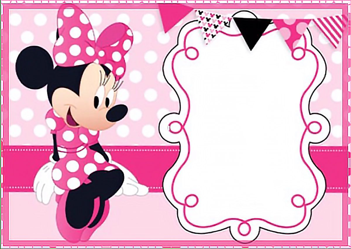 Printable Minnie Mouse Birthday Party Invitation Template Free with dimensions 1200 X 851