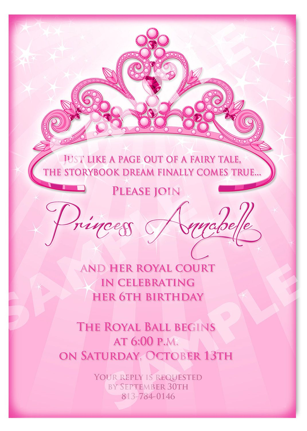 Printable Princess Invitation Cards Birthday Party Ideas for size 1071 X 1500