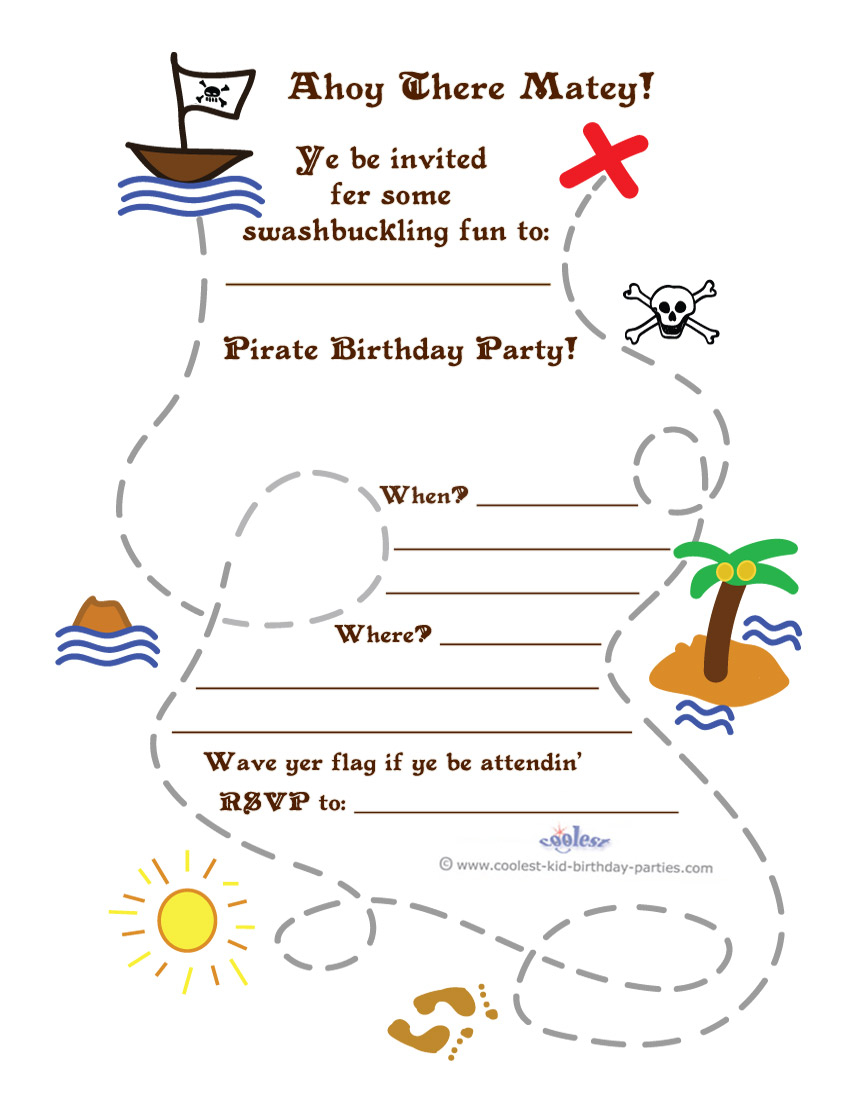 Printable Treasure Map Invitation throughout proportions 850 X 1100
